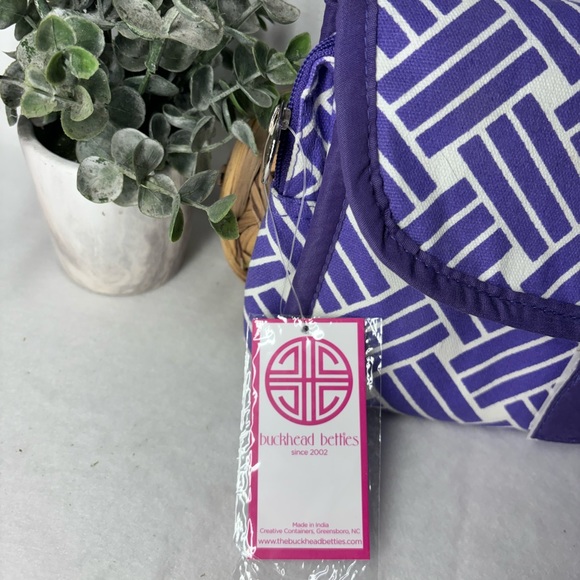 Buckhead Betties travel cosmetic case. Purple and white. NWT - Picture 4 of 10